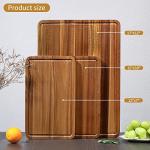 Set of 3 Wooden Cutting Boards with Handles