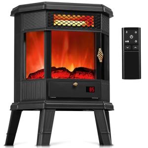 22-Inch Infrared Electric Fireplace Heater with Remote