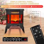 22-Inch Infrared Electric Fireplace Heater with Remote