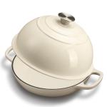 White Enameled Cast Iron Dutch Oven for Bread