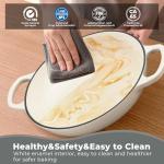 White Enameled Cast Iron Dutch Oven for Bread