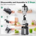 Cold Press Juicer with Wide Feed Chute, Dark Grey