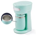 Elite Gourmet EHC242M Personal Single-Serve Compact Coffee Maker Brewer Includes 12oz. Dual Wall, Travel Mug with Stainless Steel Interior, Compatible with Coffee Grounds, Reusable Mesh Filter, Mint