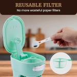 Elite Gourmet EHC242M Personal Single-Serve Compact Coffee Maker Brewer Includes 12oz. Dual Wall, Travel Mug with Stainless Steel Interior, Compatible with Coffee Grounds, Reusable Mesh Filter, Mint