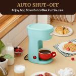 Elite Gourmet EHC242M Personal Single-Serve Compact Coffee Maker Brewer Includes 12oz. Dual Wall, Travel Mug with Stainless Steel Interior, Compatible with Coffee Grounds, Reusable Mesh Filter, Mint