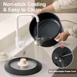 TOPWIT Hot Pot Electric, 4L Electric Pot with Non-Stick Coating, Dual Power Electric Cooker for Deep Frying, Steak, Pasta, Multi-Functional Large Capaity Shabu Shabu Pot for Party, Dark Black