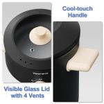 TOPWIT Hot Pot Electric, 4L Electric Pot with Non-Stick Coating, Dual Power Electric Cooker for Deep Frying, Steak, Pasta, Multi-Functional Large Capaity Shabu Shabu Pot for Party, Dark Black