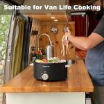 TOPWIT Hot Pot Electric, 4L Electric Pot with Non-Stick Coating, Dual Power Electric Cooker for Deep Frying, Steak, Pasta, Multi-Functional Large Capaity Shabu Shabu Pot for Party, Dark Black