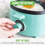 GreenLife 3-in-1 Breakfast Maker Station, Healthy Ceramic Nonstick Dual Griddles for Eggs Meat Sausage Bacon Pancakes and Breakfast Sandwiches, 2 Slice Toast Drawer, Easy-to-use Timer, Turquoise