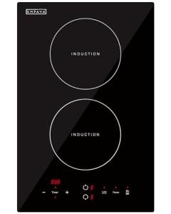 Empava Electric Stove Induction Cooktop Vertical with Dual Burners Vitro Smooth Surface 120V, 12 Inch, Black Ceramic Glass