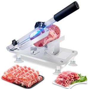 Manual Frozen Meat Slicer Machine for Home Use Meat Cutter Upgraded Stainless Steel Food Slicer Beef Mutton Roll for Hotpot Thickness Adjustable Cleavers Commercial Cooking Utensils wdl
