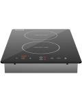 Empava Electric Stove Induction Cooktop Vertical with Dual Burners Vitro Smooth Surface 120V, 12 Inch, Black Ceramic Glass