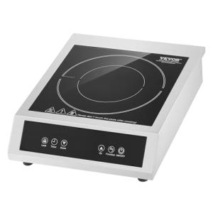 VEVOR Portable Commercial Cooktop, 3500W Induction Burner with 11 Temperature Settings, Stainless Steel Countertop Induction Hot Plate with 3H Timer, Child Lock, for Restaurant Cooking