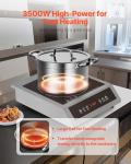 VEVOR Portable Commercial Cooktop, 3500W Induction Burner with 11 Temperature Settings, Stainless Steel Countertop Induction Hot Plate with 3H Timer, Child Lock, for Restaurant Cooking