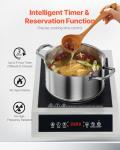 VEVOR Portable Commercial Cooktop, 3500W Induction Burner with 11 Temperature Settings, Stainless Steel Countertop Induction Hot Plate with 3H Timer, Child Lock, for Restaurant Cooking