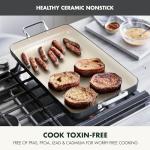 GreenPan 18" x 11" Double Burner Griddle Pan, Hard Anodized Healthy Ceramic Nonstick PFAS-Free, Stainless Steel Handles, Stovetop Cooking, Dishwasher Safe, Oven & Broiler Safe Cookware, Black