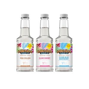 Hawaiian Shaved Ice Syrup Assortment, 3 - 16oz Bottles of The Most Popular Flavors: Clear Cherry, Pina Colada, Clear Blue Raspberry. For Shaved Ice, Snow Cones, Sodas, Ice Pops, and Slushies. Allergy-Friendly. Dye-Free. No Artificial Colors