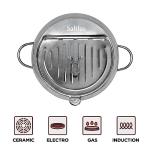 Saltlas Deep Fryer Pot (°F), 11"/4.4Qt (4.2 L) Extra Large Tempura Frying Pot with Lid, 304 Stainless Steel Fry Pot with Fahrenheit Thermometer and Oil Drip Drain Rack