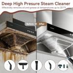 Handheld Steam Cleaner with 1.32 Quarts Tank & 15s fast Heat-Up, 13 Attachments.Portable High Pressuer Hand Held Stemer for home,Kitchen, Bathroom, Windows and Floors.Steamer for Cleaning