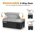 Setpower FC15 Portable 12v Refrigerator, -4℉-68℉ Fast Cooling Car Refrigerator, 15L/15.8Qt Car Fridge Portable Freezer with 12/24V DC & 110/240V AC, Electric Cooler (Black&Grey, 15L With AC Adapter)