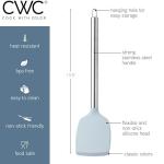 COOK WITH COLOR Silicone Cooking Utensils, Kitchen Utensil Set, Easy to Clean Silicone Kitchen Utensils, Cooking Utensils for Nonstick Cookware, Kitchen Gadgets Set, 10 Pieces, Blue and White