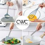 COOK WITH COLOR Silicone Cooking Utensils, Kitchen Utensil Set, Easy to Clean Silicone Kitchen Utensils, Cooking Utensils for Nonstick Cookware, Kitchen Gadgets Set, 10 Pieces, Blue and White