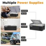Setpower FC15 Portable 12v Refrigerator, -4℉-68℉ Fast Cooling Car Refrigerator, 15L/15.8Qt Car Fridge Portable Freezer with 12/24V DC & 110/240V AC, Electric Cooler (Black&Grey, 15L With AC Adapter)