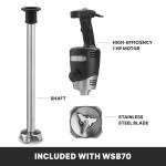 Waring Commercial Big Stix Heavy Duty Stick Immersion Hand Held Blender, 21" Removable Shaft, Submersible, 1 HP, 700 Watt, Variable Speed, Professional Restaurant Grade, 50 Gal Capacity, 120V, 5-15P