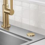 KRAUS Flat-Top Garbage Disposal Air Switch Button in Brushed Brass, KWDB-20BB