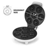 DSP Mini Donut Maker - Non-Stick, Cool Touch Electric Doughnut Machine for Mini Donuts - Perfect for Breakfast, Snacks & Desserts (White, 7 Donuts)