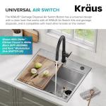 KRAUS Flat-Top Garbage Disposal Air Switch Button in Brushed Brass, KWDB-20BB