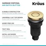 KRAUS Flat-Top Garbage Disposal Air Switch Button in Brushed Brass, KWDB-20BB
