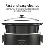 Hamilton Beach 6 Quart Slow Cooker with Space-Saving Folding Handles, 3 Heat Settings, Dishwasher Safe Stoneware Crock and Glass Lid, Black (33664)