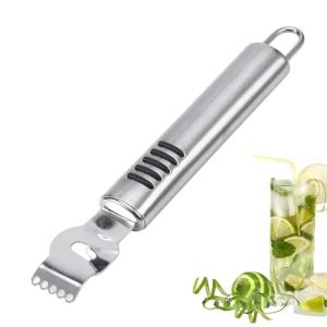 Stainless Steel Lemon Zester Grater with Channel Knife Orange Citrus Peeler Lemon Zest Peeler Cocktails Fruit Stainless Steel