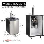 Beer Kegerator, Stainless Steel Single Tap Beer Kegerator Refrigerator, 128L Capacity with CO2 Tank, Drip Tray & Shelves, 32-50°F Cooling