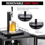 Beer Kegerator, Stainless Steel Single Tap Beer Kegerator Refrigerator, 128L Capacity with CO2 Tank, Drip Tray & Shelves, 32-50°F Cooling