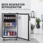 Beer Kegerator, Stainless Steel Single Tap Beer Kegerator Refrigerator, 128L Capacity with CO2 Tank, Drip Tray & Shelves, 32-50°F Cooling