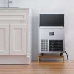 Coolake Commercial Ice Maker Machine 200 Lbs/24H with 50 Lbs Storage Bin, Stainless Steel Under Counter Ice Machine, Self Cleaning Freestanding Ice Maker for Home Bar Garage Outdoor Kitchen