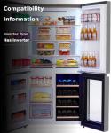 MilleLoom 36 Inch Refrigerator and Freezer, 21 Cu. Ft Counter Depth Fridge French Door Refrigerator with Wine Cooler, 4-Door Fridge with Automated Defrost & Touch Screen, Interior LED Light