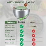 5.3Qt Stainless Steel Salad Spinner with Stop Button, Vegetable Dryer Spinner, Salad Spinner Stainless Steel with Drain, Non-Slip Base, Dishwasher Safe