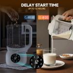 40oz Nut Milk Maker Machine– Almond, Oat & Soy Milk Machine with Auto Clean & Timer, No Filter Needed | 7-in-1 Glass Plant-Based Milk Blender for Healthy Homes-White