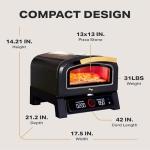 Current Model P Smart Electric Pizza Oven, 12-Inch, 850°F Max, Multiple Cooking Modes, App Connectivity for Temperature Monitoring & Custom Cooking Times, Compact for Indoor & Outdoor Use, Dark Gray