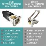 Fstcrt Electric French Fry Cutter, Professional Commercial and Household French Fries Cutter, Potato Slicer with 1/2Inch & 3/8Inch Blade, Automatic Cut Machine, Suitable for Potato Carrot Cucumber