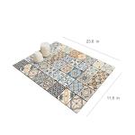Mandala Boho Dish Drying Mats For Kitchen Counter Dryer Coffee Maker Bar Mat Table Countertop Pot Rubber Spill Pad (C Style, 23.6×15.7)