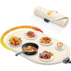 Warming Mat for Food, Food Warming Mat with Heat Insulation Pad, Fast Full-Surface Heating Mat for Food, Silicone Food Warmer, Electric Warming Tray for Parties Buffet,Gatherings,Everyday Use