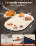 Warming Mat for Food, Food Warming Mat with Heat Insulation Pad, Fast Full-Surface Heating Mat for Food, Silicone Food Warmer, Electric Warming Tray for Parties Buffet,Gatherings,Everyday Use