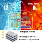 Dark Swan Cotton Quilted Insulated Lunch Bag, Cute Quilted Floral Tote Bags Reusable Lunch Box Coquette Aesthetic Large Capacity Insulated Cooler for Women Work Travel Picnic (Pink)