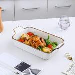 KOOV Bakeware Set, Ceramic Baking Dish Set, Rectangular Casserole Dish Set, Lasagna Pans for Cooking, Cake Dinner, Kitchen, 9 x 13 Inches, Texture Series 3-Piece (White)