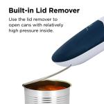 Kitchen Mama Auto 2.0 Electric Can Opener: Blade Opens Almost Any Can Pop or Soda Can - Automatic, Hands Free, Safe, Smooth Edge, Lid Remover, Battery Operated, Cordless, YES YOU CAN (Navy Blue)