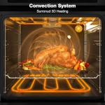 24 Inch Single Wall Oven, ETL Certified, ThermoMate 2.6 Cu. Ft. Electric Built-in Oven with 9 Cooking Functions in Stainless Steel, Convection Wall Oven, Anti-Mistouch Knob, Sensor Touch Control